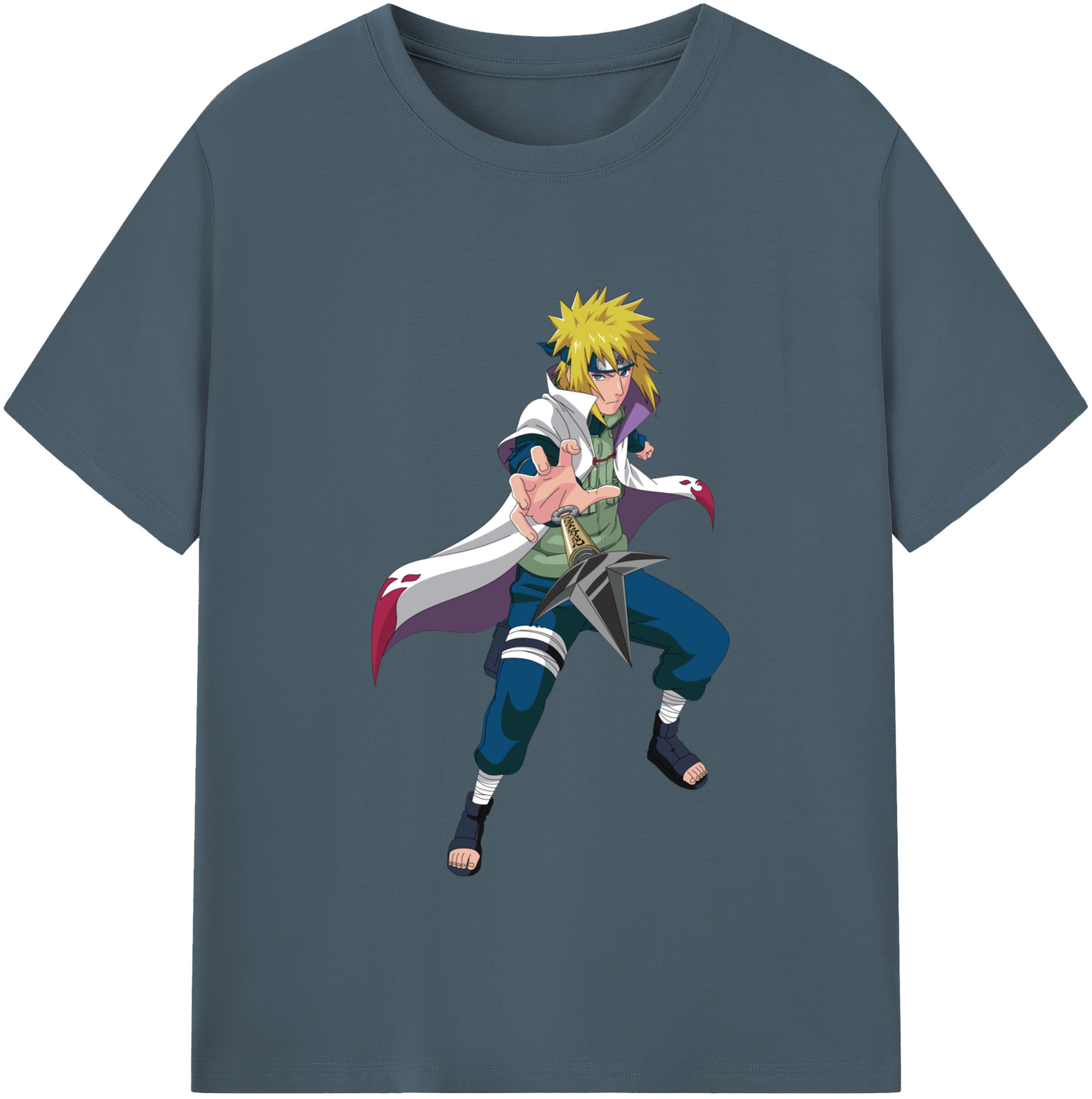 （画像用） NARUTO -ナルト- 波風 ミナト Namikaze Minato 綿100％半袖Tシャツ（フロントプリント）